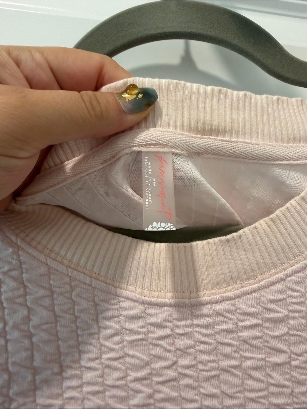 Relaxed Boxy Light Pink Knit Sweatshirt movement by free people - Picture 3 of 5